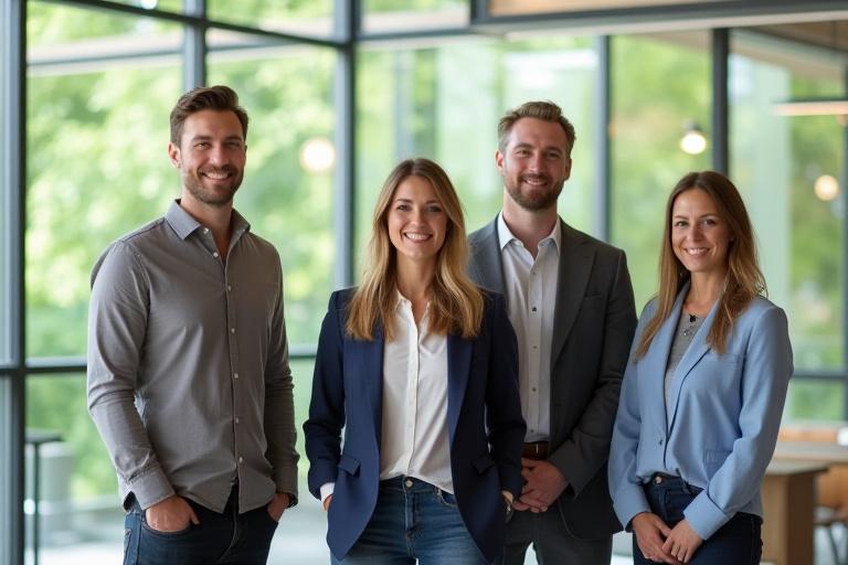 The Canopy Clear team smiling in their modern Portland office, symbolizing local expertise and collaboration.