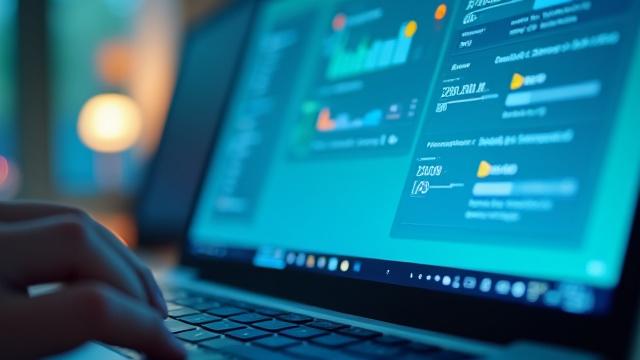 Screenshot of a computer screen showing temporary files being cleaned, with a calm, focused user in the background.