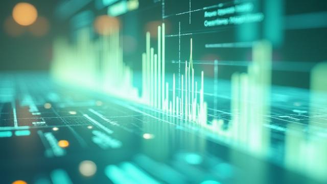 A stylized graphical representation of various system health metrics displayed on an abstract monitor with clean UI elements.